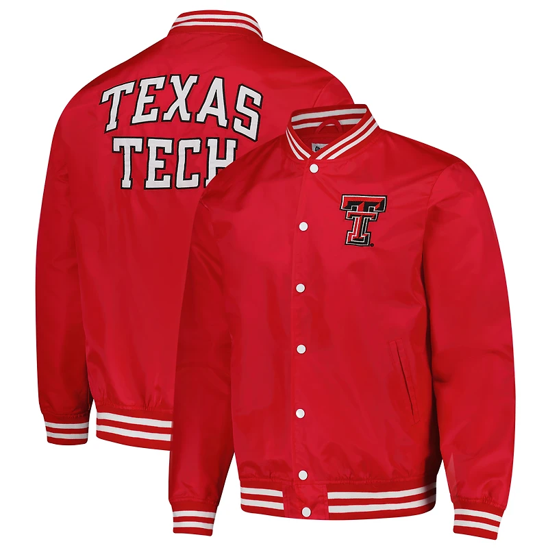 Unisex Charlie Hustle  Red Texas Tech Raiders Full-Snap Varsity Jacket