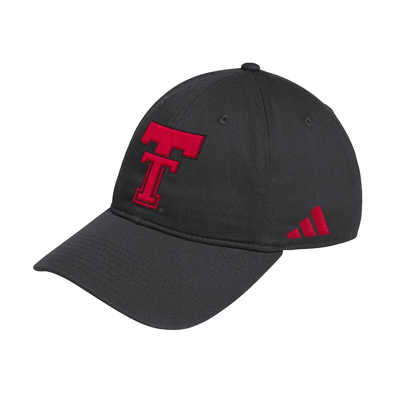 Casquette de baseball ajustable unisexe Adidas noire Texas Tech Red Raiders