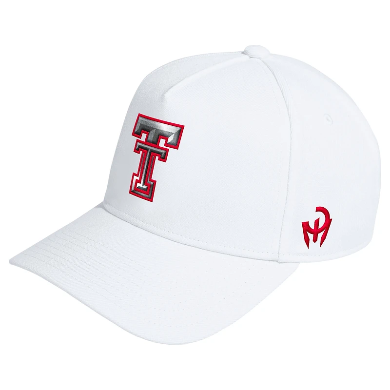 Casquette ajustable unisexe adidas x Mahomes blanche Texas Tech Red Raiders Galvan Iced A-Frame