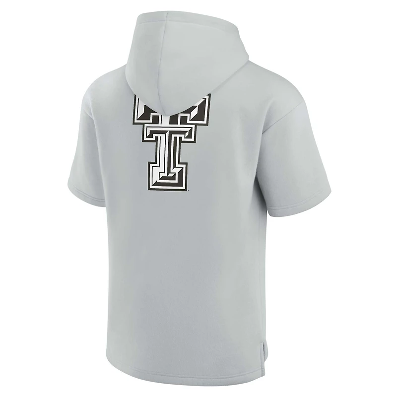 Unisex Fanatics Gray Texas Tech Red Raiders Elements Super Soft Fleece Short Sleeve Pullover Hoodie