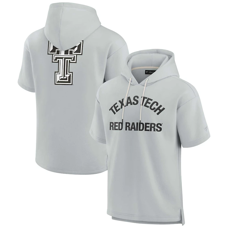 Unisex Fanatics Gray Texas Tech Red Raiders Elements Super Soft Fleece Short Sleeve Pullover Hoodie