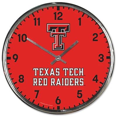 Horloge murale chromée WinCraft Texas Tech Red Raiders