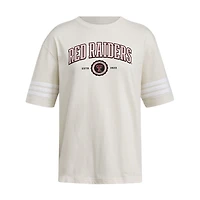 Women's adidas Cream Texas Tech Red Raiders Fashion Three-Stripes Oversized T-Shirt