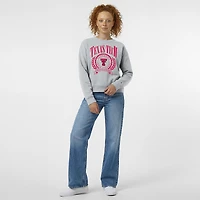 Women's Champion  Heather Gray Texas Tech Red Raiders Academic Crest Powerblend Crewneck Sweatshirt