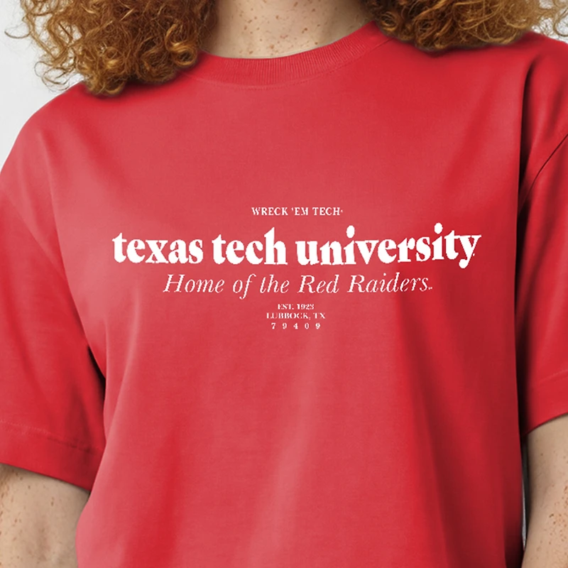 Women's Champion Red Texas Tech Raiders Home Wordmark T-Shirt