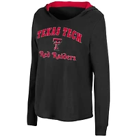 Women's Colosseum Black Texas Tech Red Raiders Catalina Hoodie Long Sleeve T-Shirt