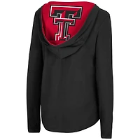 Women's Colosseum Black Texas Tech Red Raiders Catalina Hoodie Long Sleeve T-Shirt