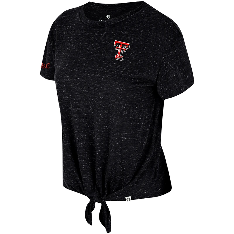 Women's Colosseum Black Texas Tech Red Raiders Finalists Tie-Front T-Shirt