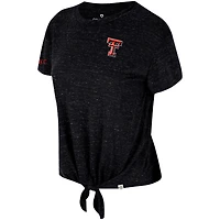 Women's Colosseum Black Texas Tech Red Raiders Finalists Tie-Front T-Shirt