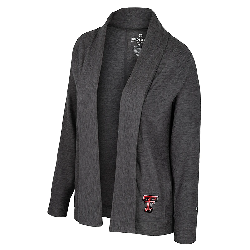 Women's Colosseum  Charcoal Texas Tech Red Raiders Dash Cardigan