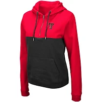 Sweat à capuche léger demi-fermeture éclair pour femme Colosseum Red/Black Texas Tech Red Raiders Aidan