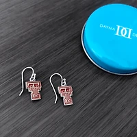 Women's Dayna Designs Texas Tech Red Raiders Silver Enamel Dangle Earrings