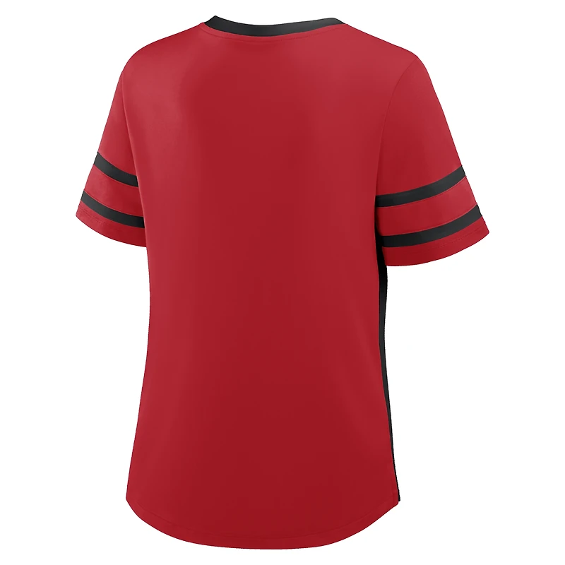 T-shirt à lacets Fanatics rouge/noir Texas Tech Red Raiders Be Fearless Athena pour femme