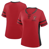 T-shirt à lacets Fanatics rouge/noir Texas Tech Red Raiders Be Fearless Athena pour femme