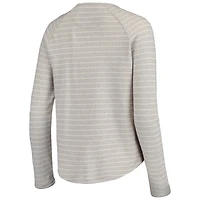 Women's Heathered Gray Texas Tech Red Raiders Seaside Striped French Terry Raglan Pullover Sweatshirt