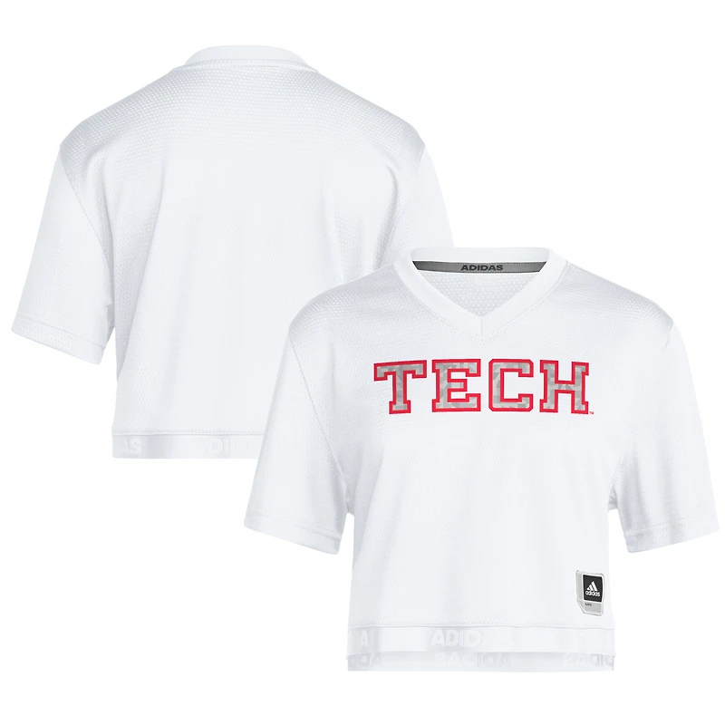 Women's Mahomes White Texas Tech Red Raiders  Cropped T-Shirt
