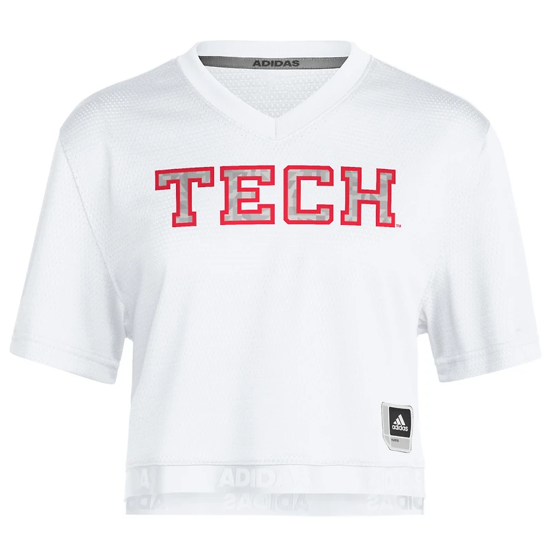 Women's Mahomes White Texas Tech Red Raiders  Cropped T-Shirt