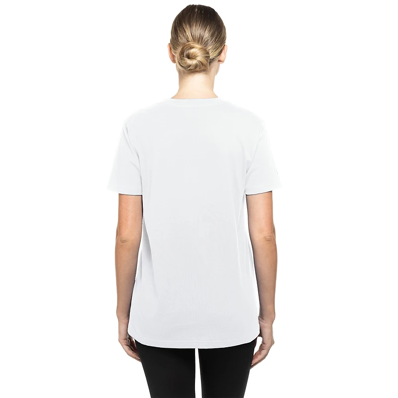 T-shirt New Era blanc pour femmes, Texas Tech Red Raiders, champions de football Big 12 2025, vestiaire