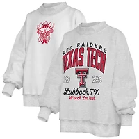 Sweat-shirt réversible Pressbox pour femmes, gris chiné, Texas Tech Red Raiders