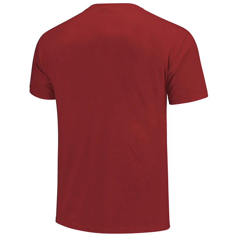 T-shirt rouge Texas Tech Red Raiders pour femme, couleurs confort, motif dessin du campus, maman