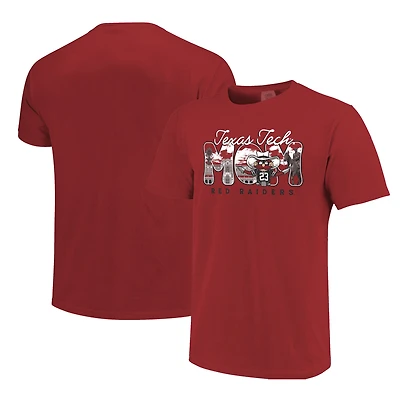 Women's  Red Texas Tech Raiders Comfort Colors Campus Drawing Mom T-Shirt