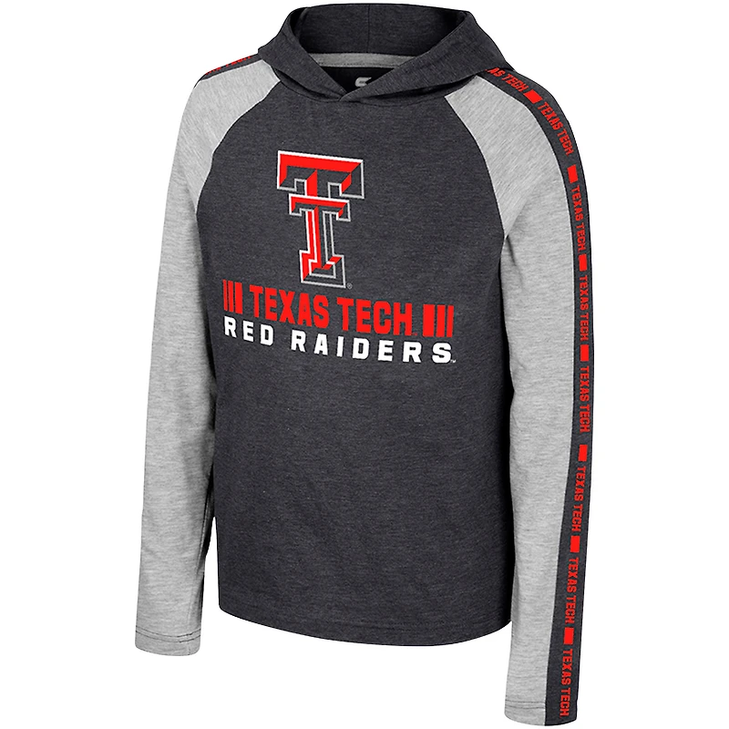 T-shirt à capuche manches longues et pour jeunes Colosseum Texas Tech Red Raiders Ned Raglan