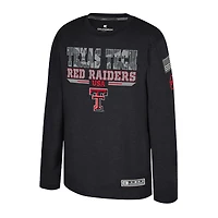 Youth Colosseum Heather Black Texas Tech Red Raiders OHT Military Appreciation Oorah Long Sleeve T-Shirt