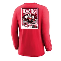 T-shirt à manches longues pour jeunes, rouge, Texas Tech Red Raiders, motif Polaroid enneigé