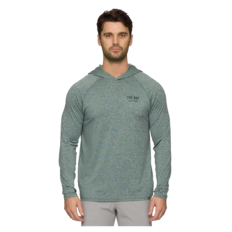 Men's Flag & Anthem  Heather Green The Bay Golf Club Victory Performance Raglan Pullover Hoodie