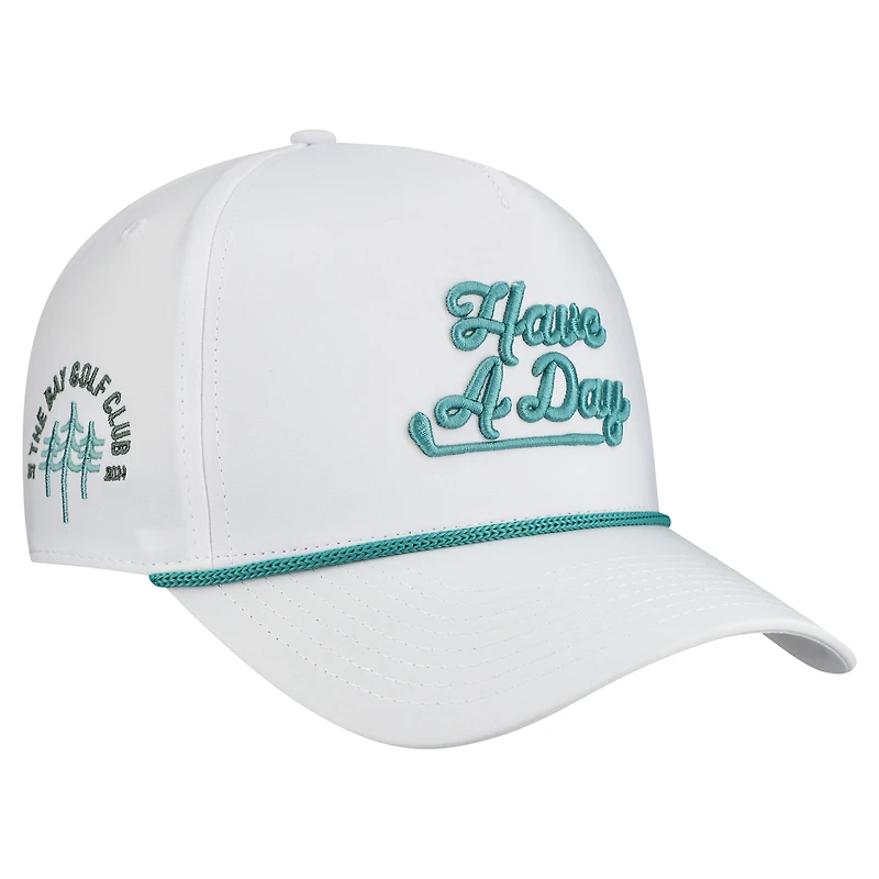 Men's Breezy Golf White The Bay Golf Club Have a Day Rope Adjustable Hat