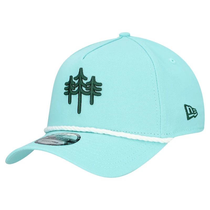 Casquette New Era turquoise pour homme The Bay Golf Club 9FORTY à monture A et cordon ajustable