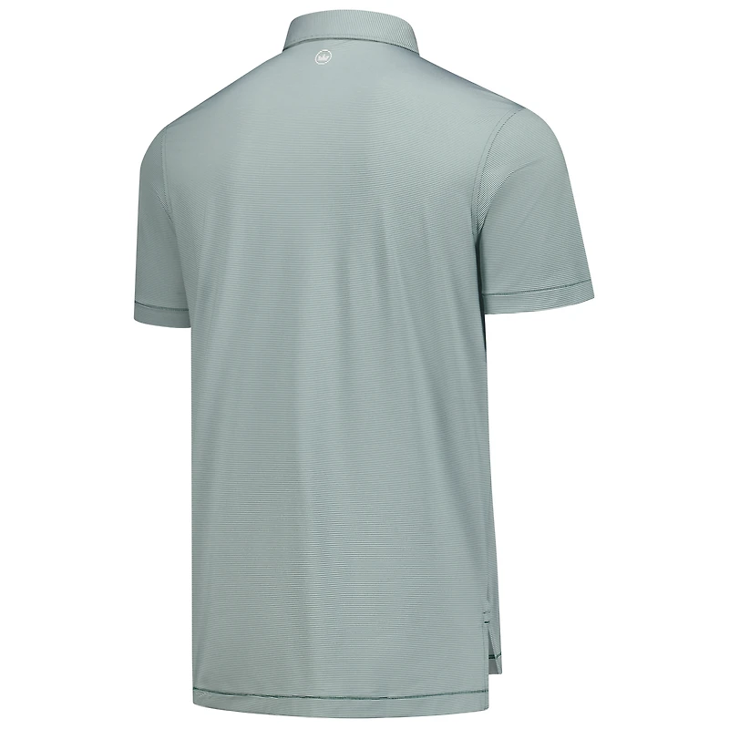 Men's Peter Millar Green The Bay Golf Club Jubilee Stripe Stretch Polo