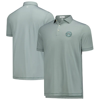 Men's Peter Millar Green The Bay Golf Club Jubilee Stripe Stretch Polo