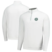 Pull à col zippé Peter Millar blanc pour homme, The Bay Golf Club Perth Performance