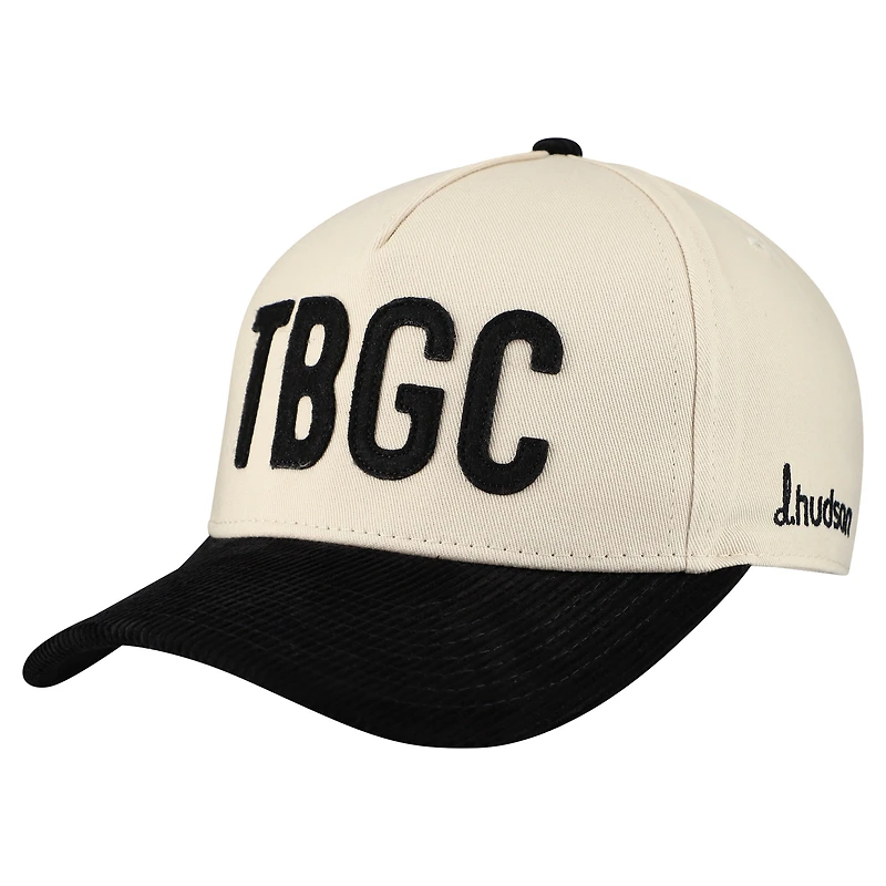 Chapeau unisexe D. Hudson Cream The Bay Golf Club en sergé/velours côtelé « TBGC »