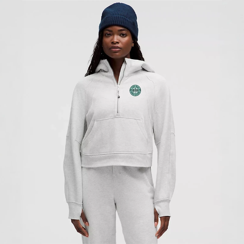 Sweat à capuche oversize demi-zip The Bay Golf Club Scuba gris pour femme de lululemon