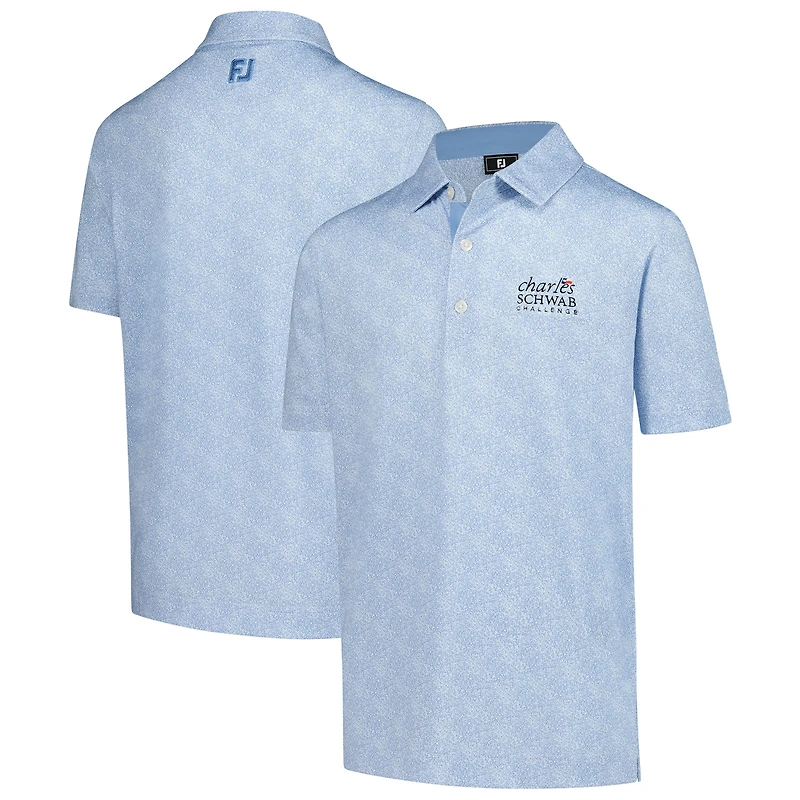 Polo bleu clair à imprimé moucheté Challenge ProDry Charles Schwab pour garçon FootJoy Youth
