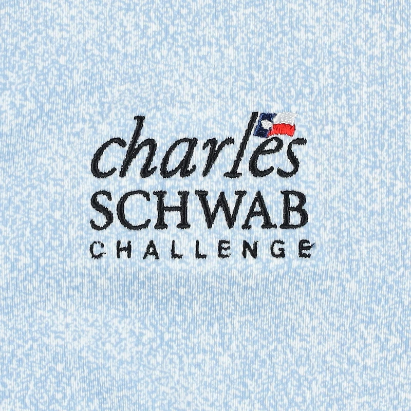 Boy's Youth FootJoy Light Blue The Charles Schwab Challenge ProDry Speckle Print Lisle Polo