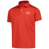 Boy's Youth Puma  Orange The Charles Schwab Challenge Micro Floral MATTR Polo