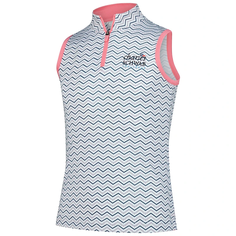 Girl's Youth FootJoy  White The Charles Schwab Challenge Sleeveless Polo