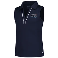Girl's Youth Puma  Navy The Charles Schwab Challenge Piped Cloudspun Sleeveless Polo