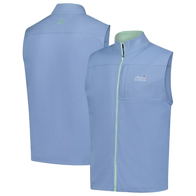 Gilet en tricot ottoman entièrement zippé bleu clair The Charles Schwab Challenge de FootJoy pour homme