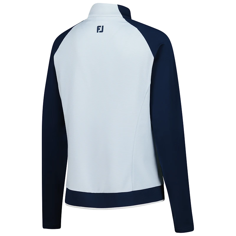 Women's FootJoy  Light Blue/Navy The Charles Schwab Challenge Raglan Quarter-Zip Pullover