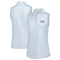 Polo sans manches bleu clair à rayures The Charles Schwab Challenge pour femme FootJoy