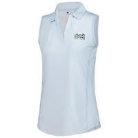 Polo sans manches bleu clair à rayures The Charles Schwab Challenge pour femme FootJoy