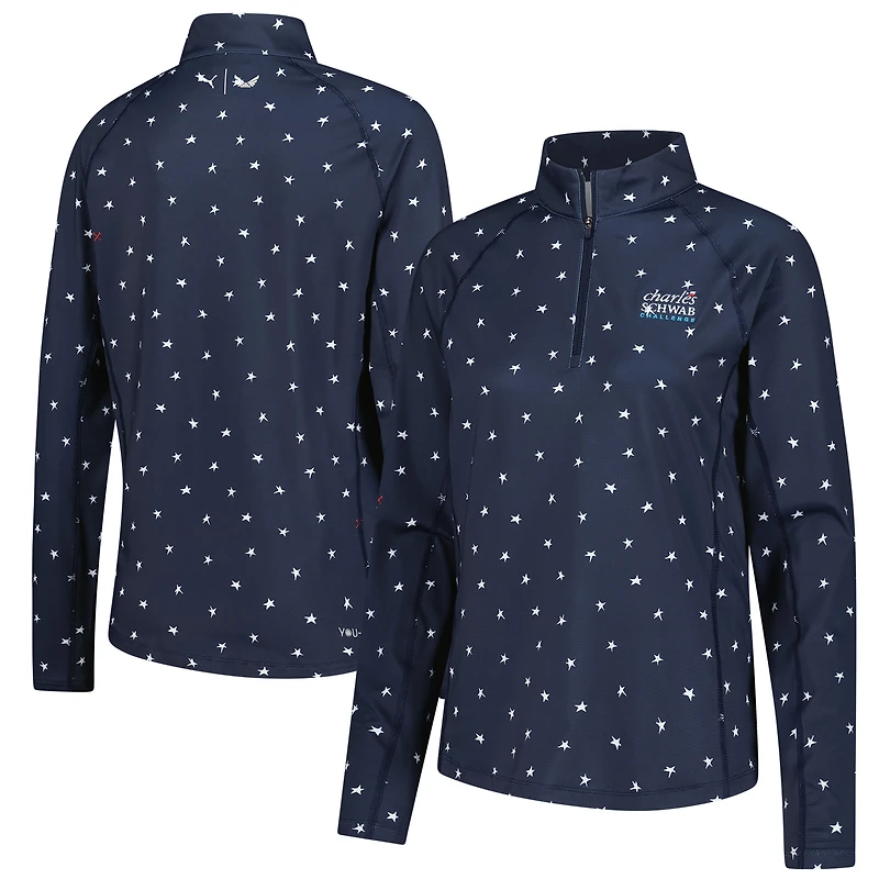 Women's Puma x Volition Navy The Charles Schwab Challenge You-V Star Raglan Quarter-Zip Pullover