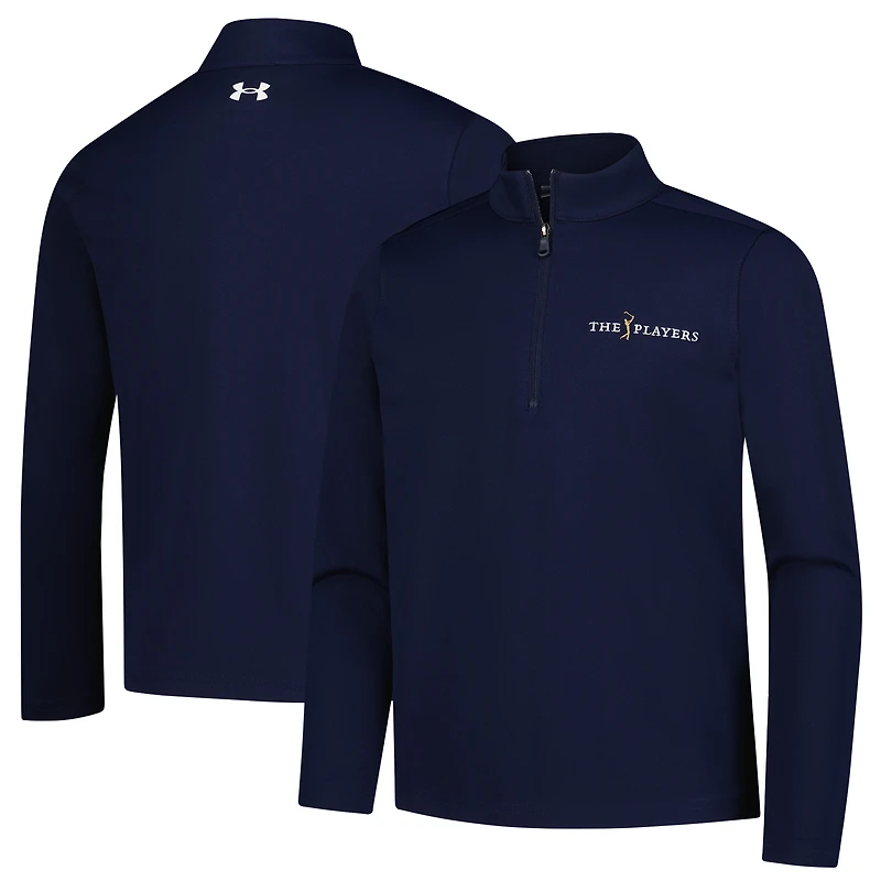 Pull demi-zip en piqué bleu marine Under Armour THE PLAYERS pour garçon