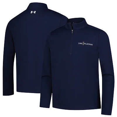 Boy's Youth Under Armour  Navy THE PLAYERS Pique Half-Zip Pullover