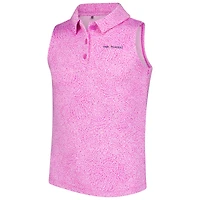 Girl's Youth Under Armour  Pink THE PLAYERS Blade Print Sleeveless Polo