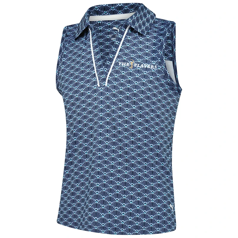 Girls Youth Puma Navy THE PLAYERS Scallop Print CLOUDSPUN Sleeveless Polo